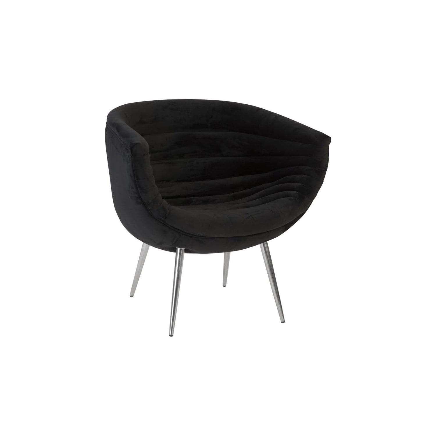 Nouveau Club Chair - Black - Stainless Steel Legs-Phillips Collection-PHIL-PH93141-Chair-1-France and Son
