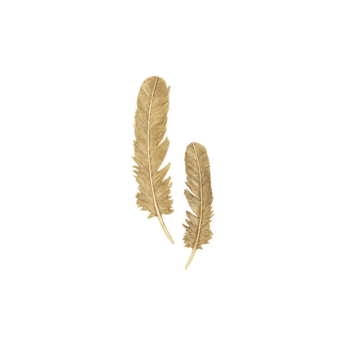 Feathers Wall Art - Set of 2-Phillips Collection-PHIL-PH95596-Wall ArtGold Leaf-1-France and Son