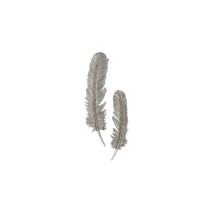 Feathers Wall Art - Set of 2-Phillips Collection-PHIL-PH96270-Wall ArtSilver Leaf-2-France and Son