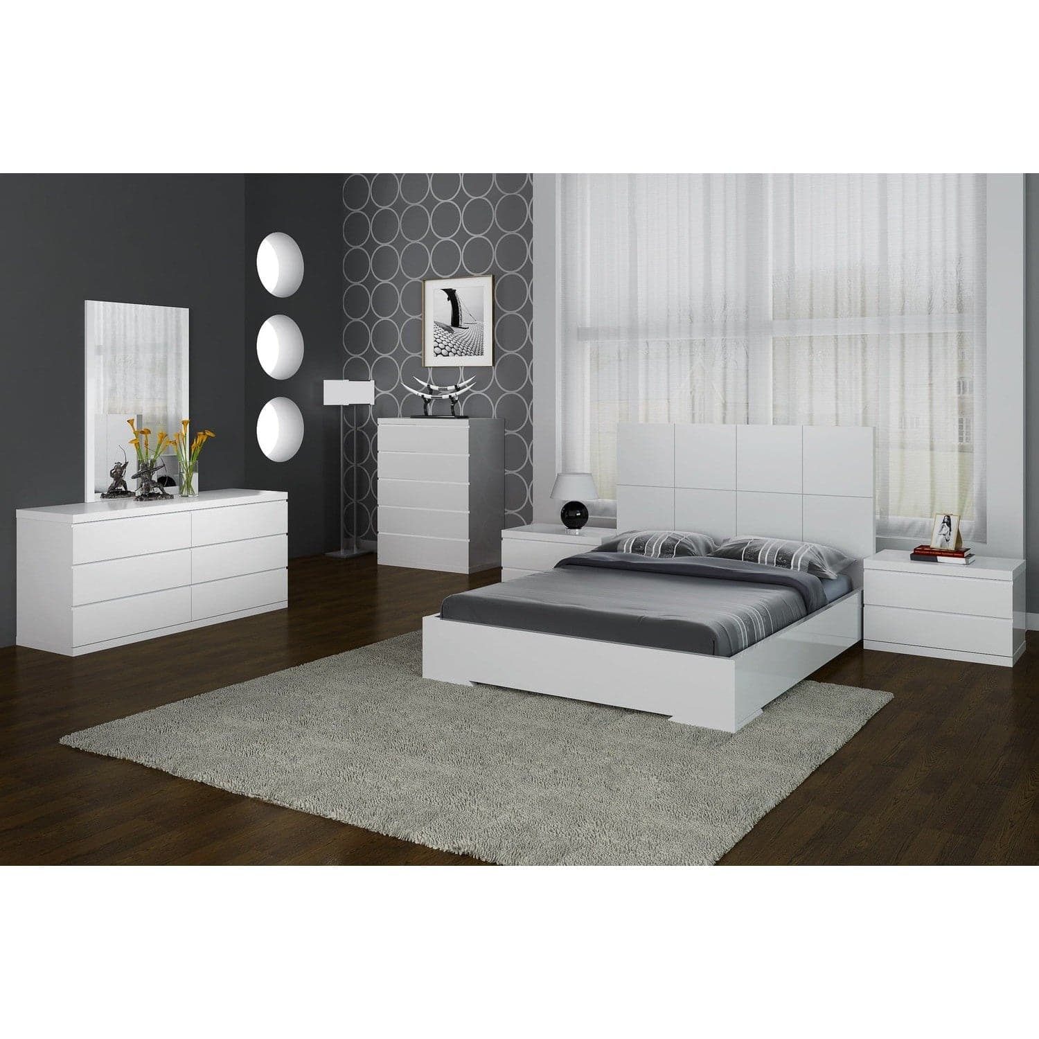 Anna Double Dresser-Whiteline Modern Living-WHITELINE-DR1207D-LGRY-DressersLight Grey-5-France and Son