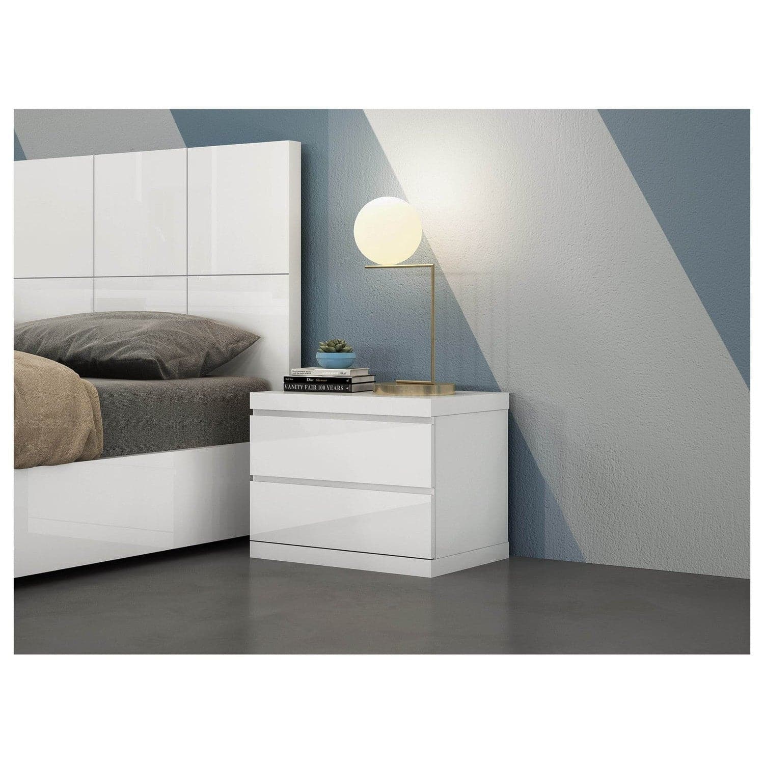 Anna Small Nightstand-Whiteline Modern Living-WHITELINE-NS1207S-LGRY-NightstandsLight Gray-3-France and Son