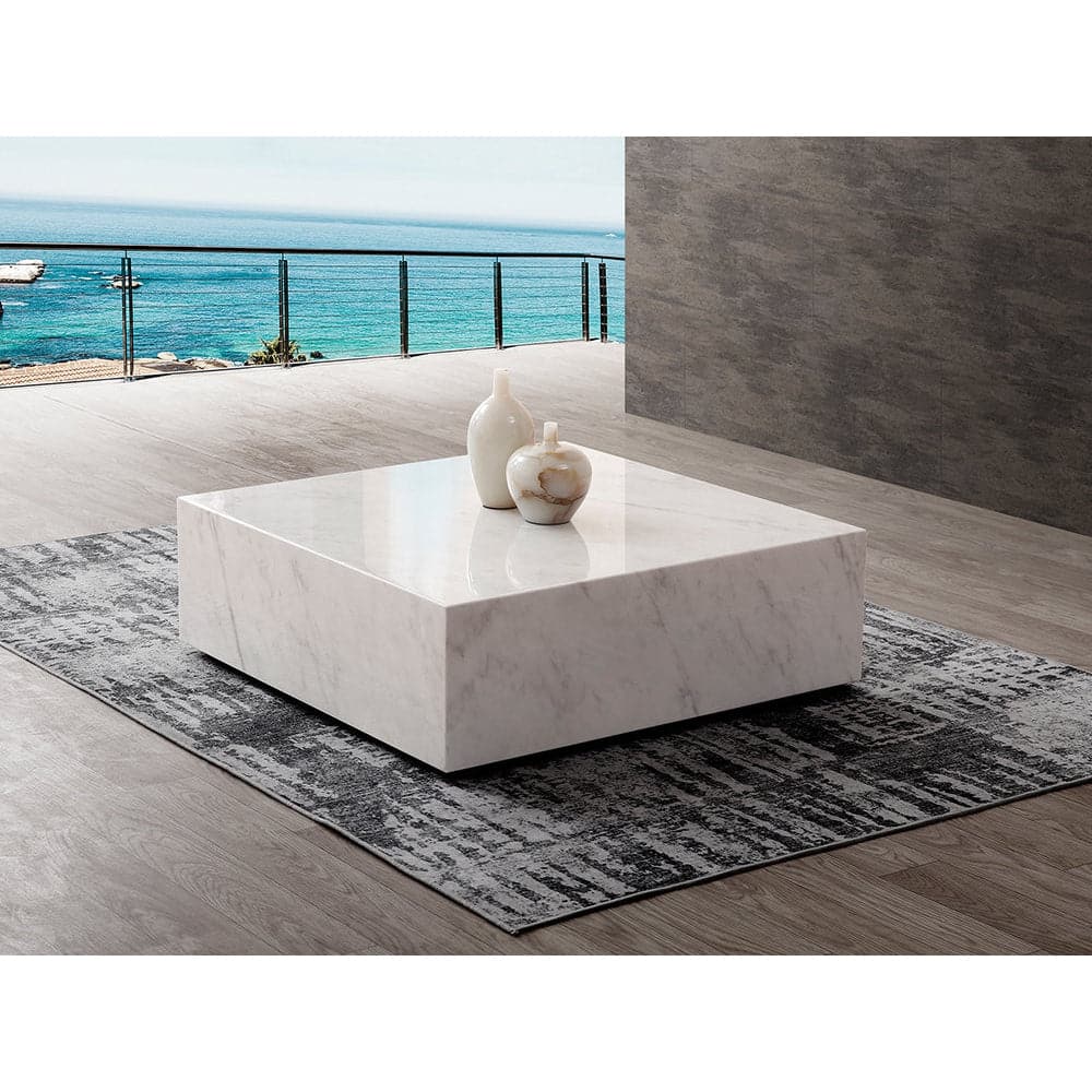 Cube Square Coffee Table-Whiteline Modern Living-WHITELINE-CT1667-WHT-Coffee TablesWhite-1-France and Son