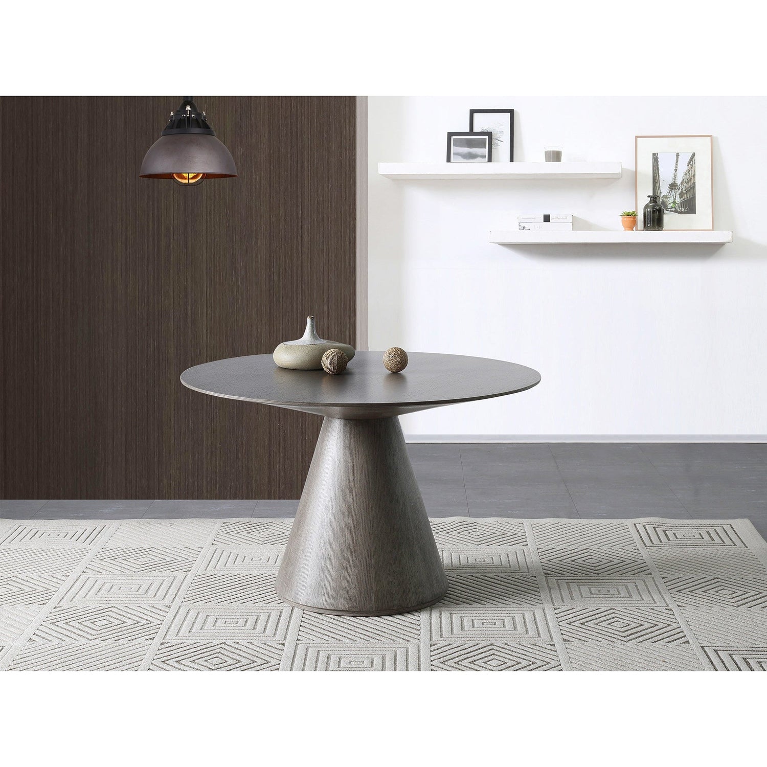 Kira Round Dining Table-Whiteline Modern Living-WHITELINE-DT1428-GRY-Dining TablesGrey-1-France and Son