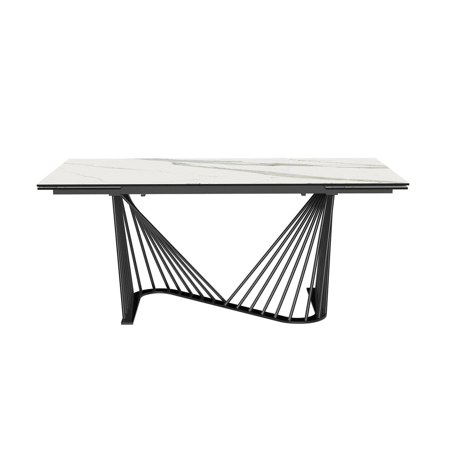 Roma Extendable Dining Table-Whiteline Modern Living-WHITELINE-DT1633E-WHT-Dining Tables-3-France and Son