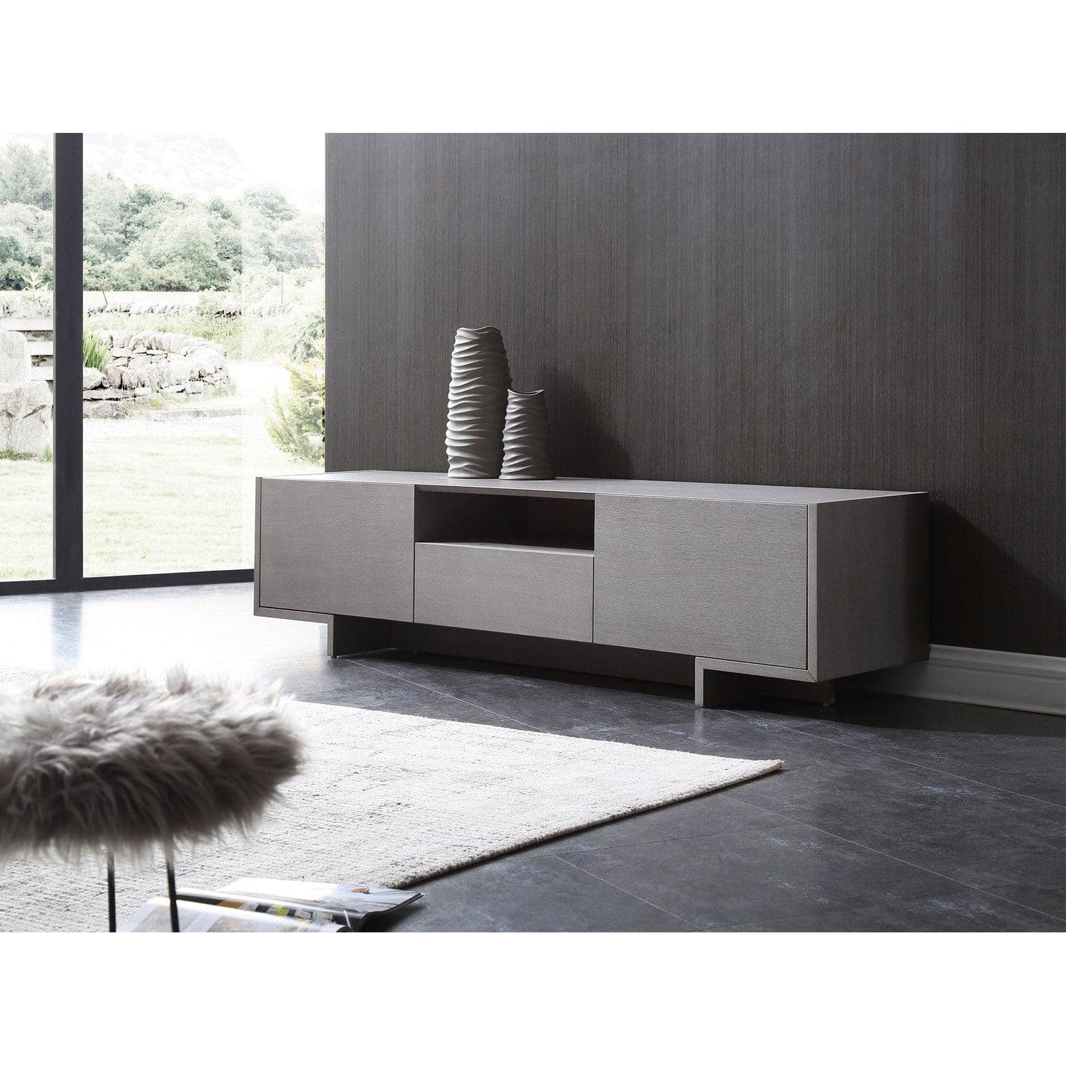 Noah TV Unit-Whiteline Modern Living-WHITELINE-EC1463-GRY-Media Storage / TV Stands-3-France and Son