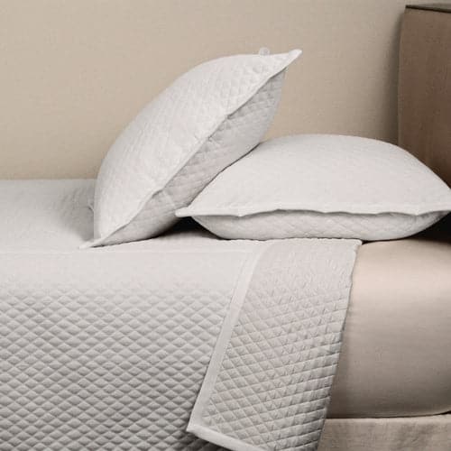Faux Flax Coverlet Set-Ann Gish-ANNGISH-YSETCOFFK-IVO-BeddingIvory-King-2-France and Son