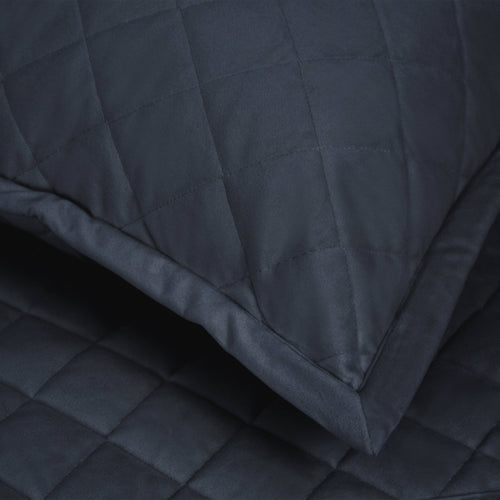 Velvet Coverlet Set-Ann Gish-ANNGISH-YSETCOQVK-NAV-BeddingNavy-5-France and Son