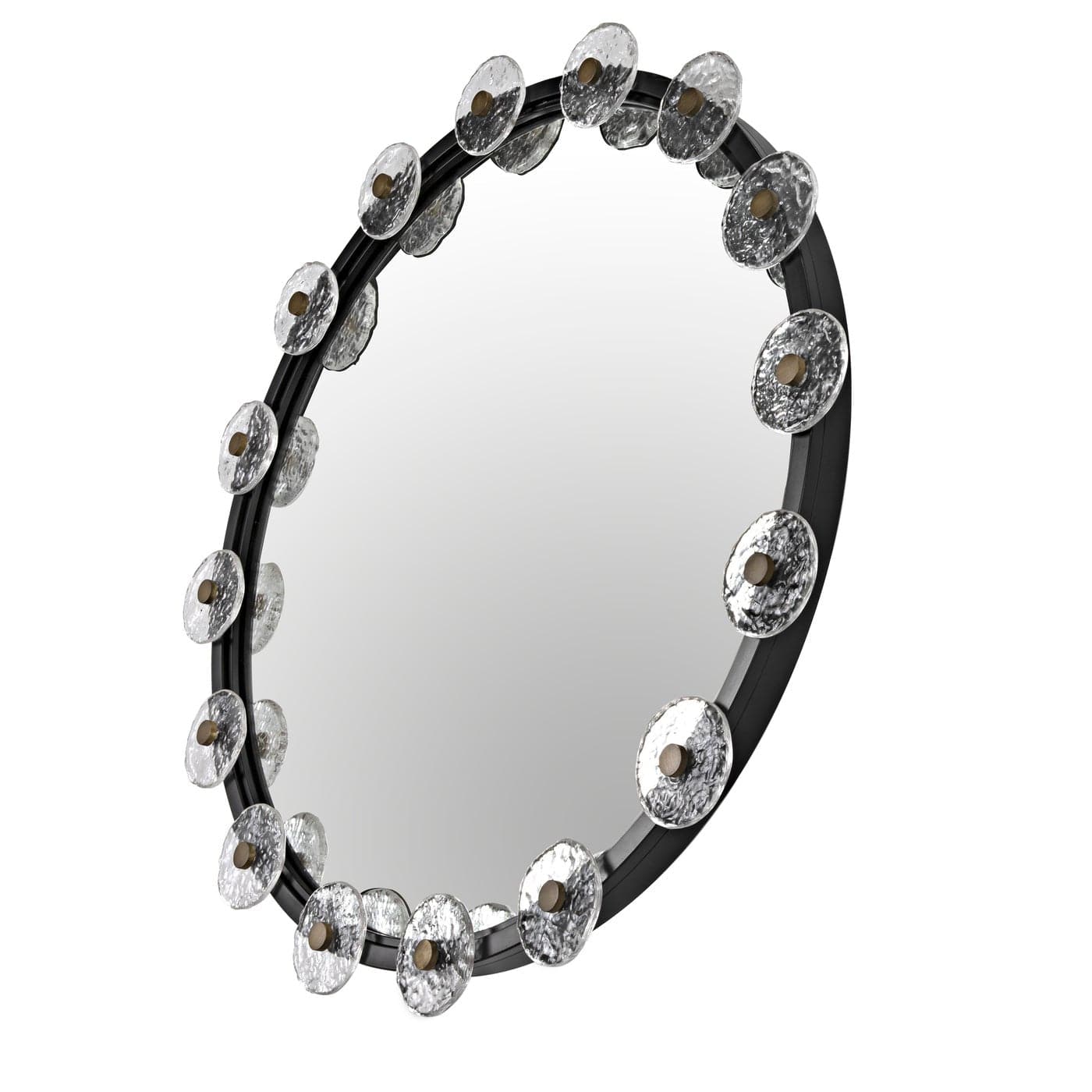 Moira Mirror With Glass Details - Black Metal-Noir-NOIR-PZ008MTB-Mirrors-3-France and Son