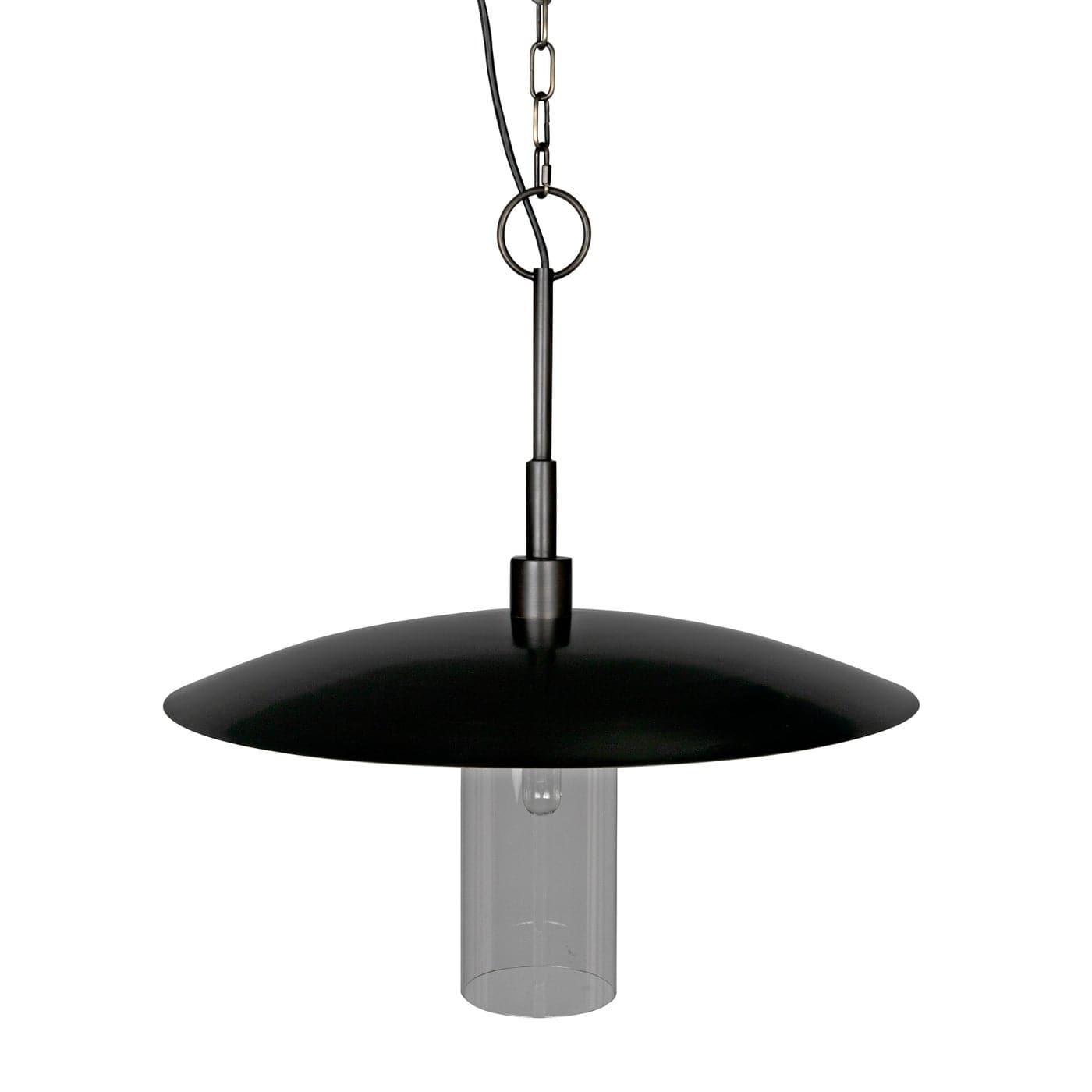 Anton Pendant - Metal With Aged Brass Finish-Noir-NOIR-PZ009AB-Pendants-6-France and Son