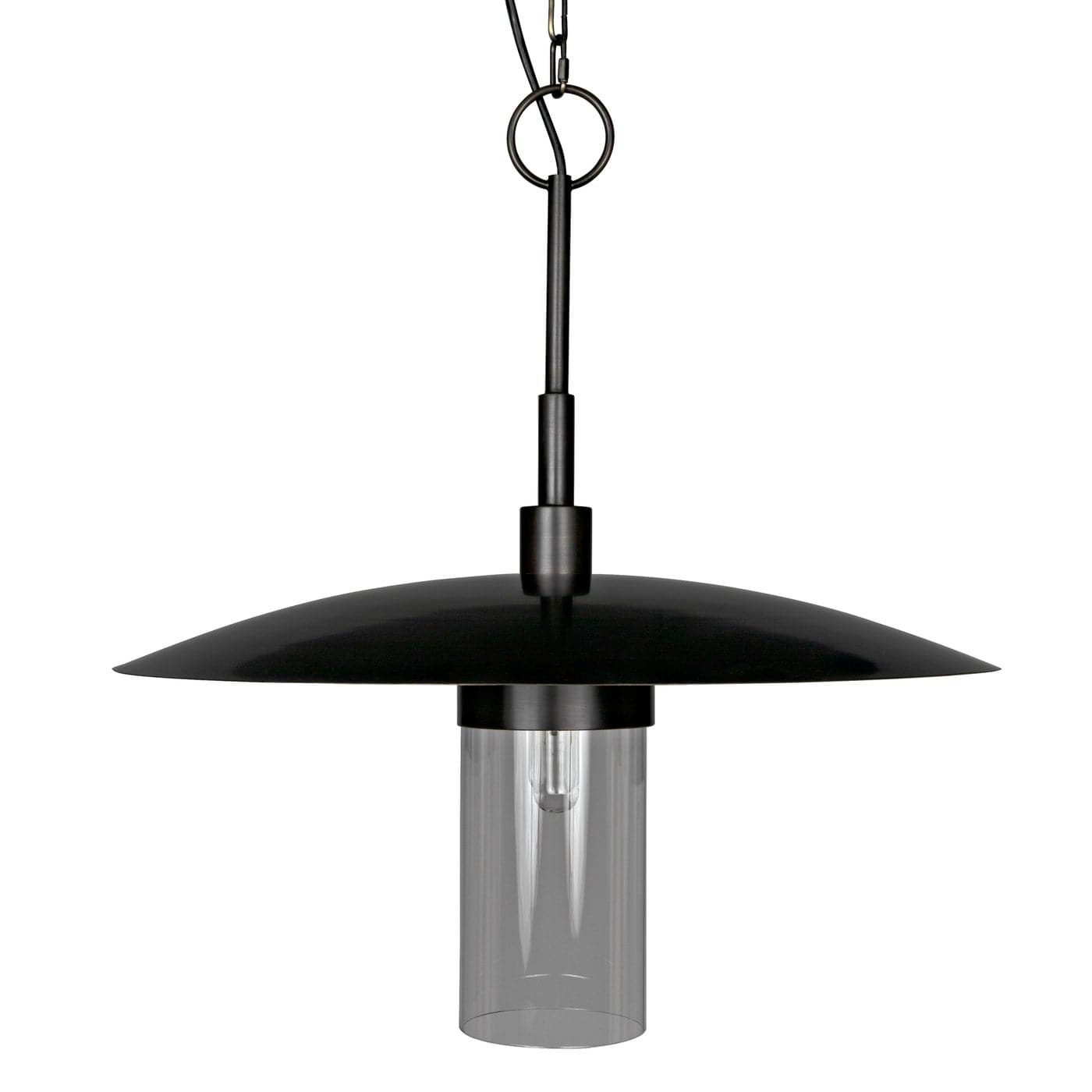 Anton Pendant - Metal With Aged Brass Finish-Noir-NOIR-PZ009AB-Pendants-5-France and Son