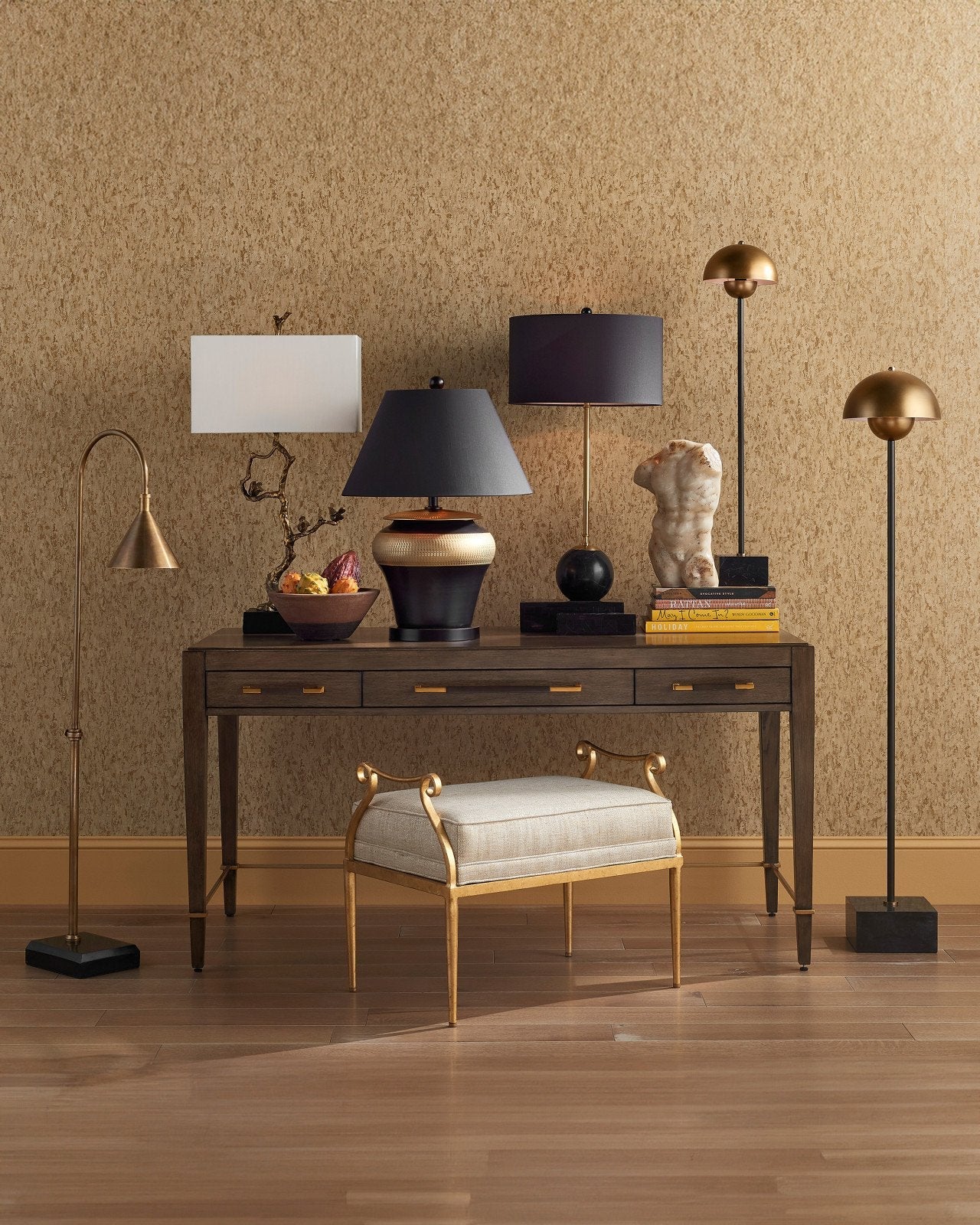 La Rue Brass Floor Lamp