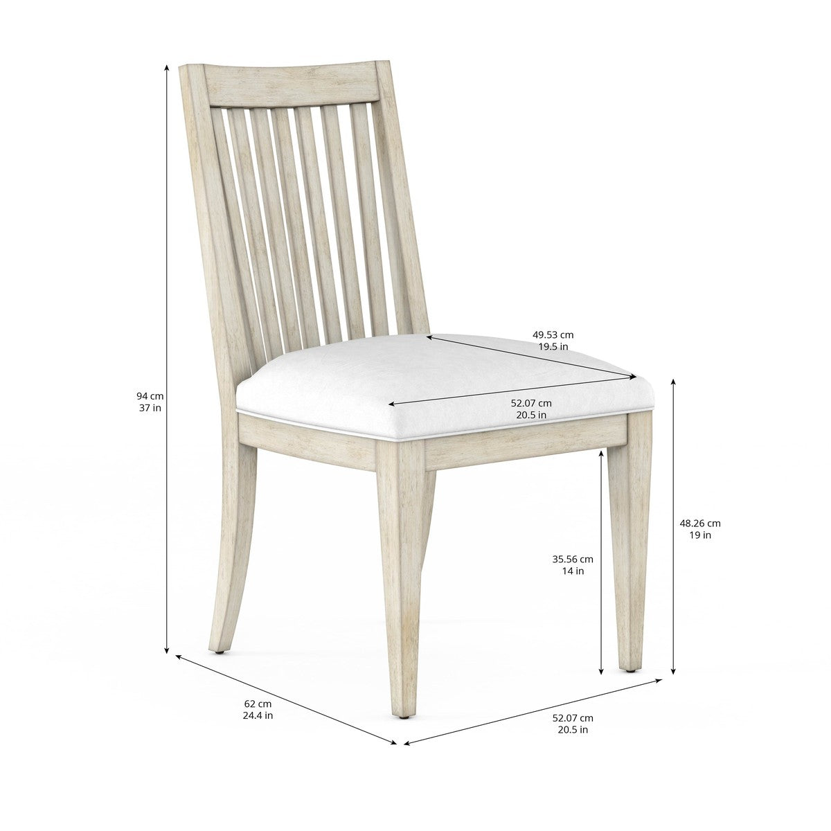 Cotiere Side Chair (Purchase in qty of 2 required, priced individually) - Beige, White