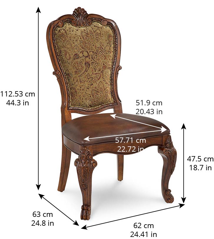 Old World Upholstered Back Side Chair (Purchase in qty of 2 required, priced individually) - Brown, Beige