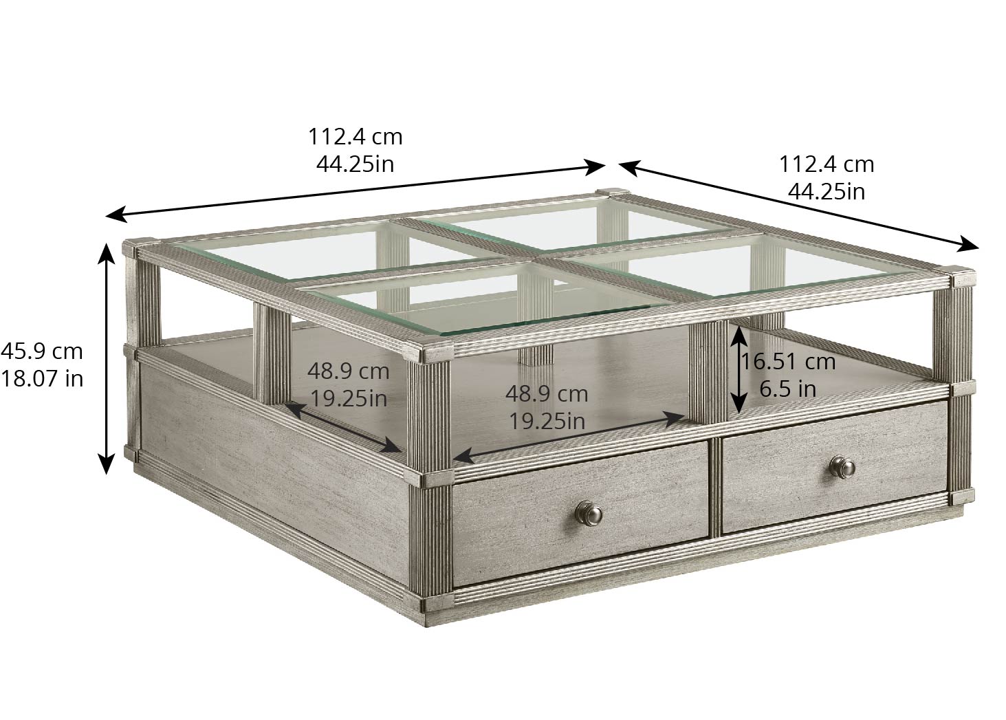 Morrissey Ellman Cocktail Table - Bezel - Silver