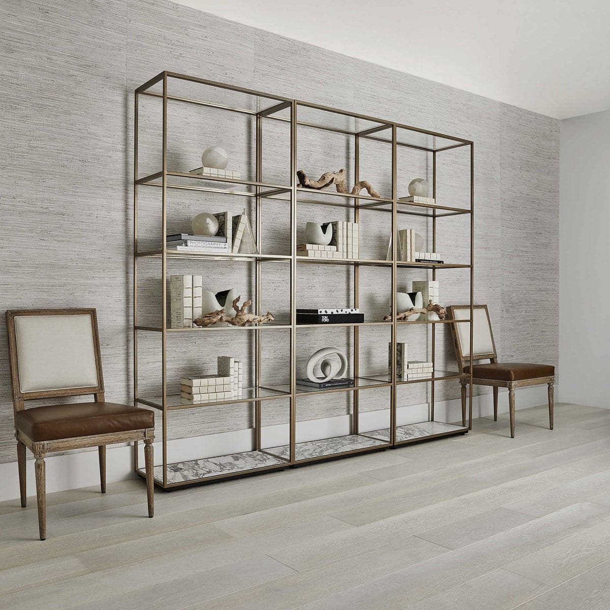 Imelda Plane Etagere - Marble/Brass