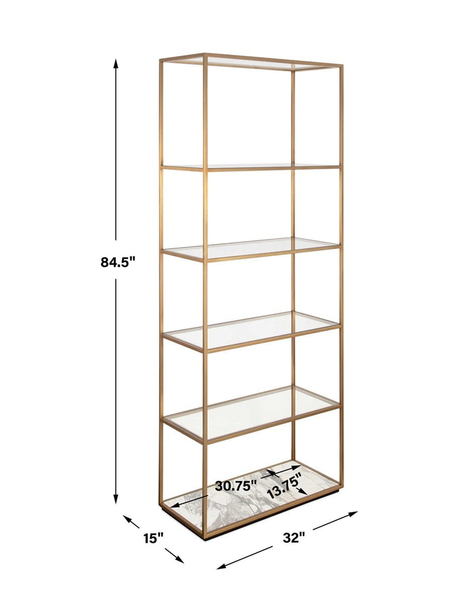 Imelda Plane Etagere - Marble/Brass