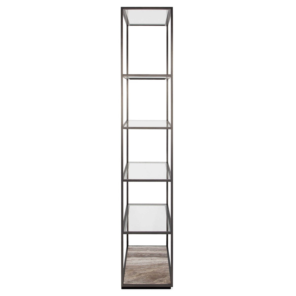 Imelda Plane Etagere - Travertine/Bronze