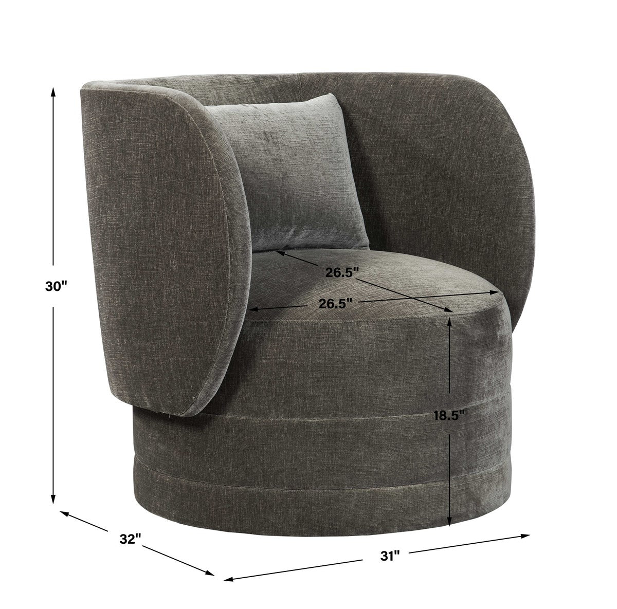 Haven Swivel Chair - Lux Graphite