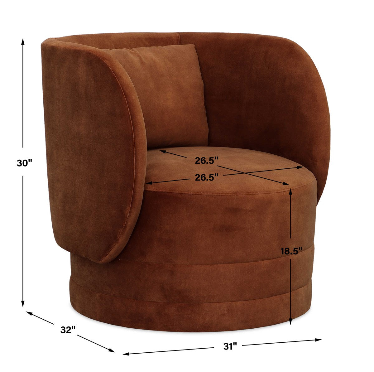 Haven Swivel Chair - Deep Copper