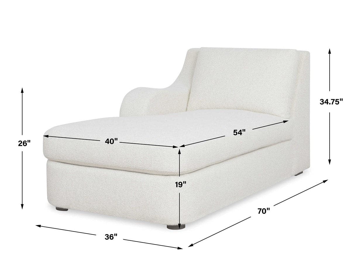 Dirk Chaise, Left Arm Facing - Snuggle Vanilla