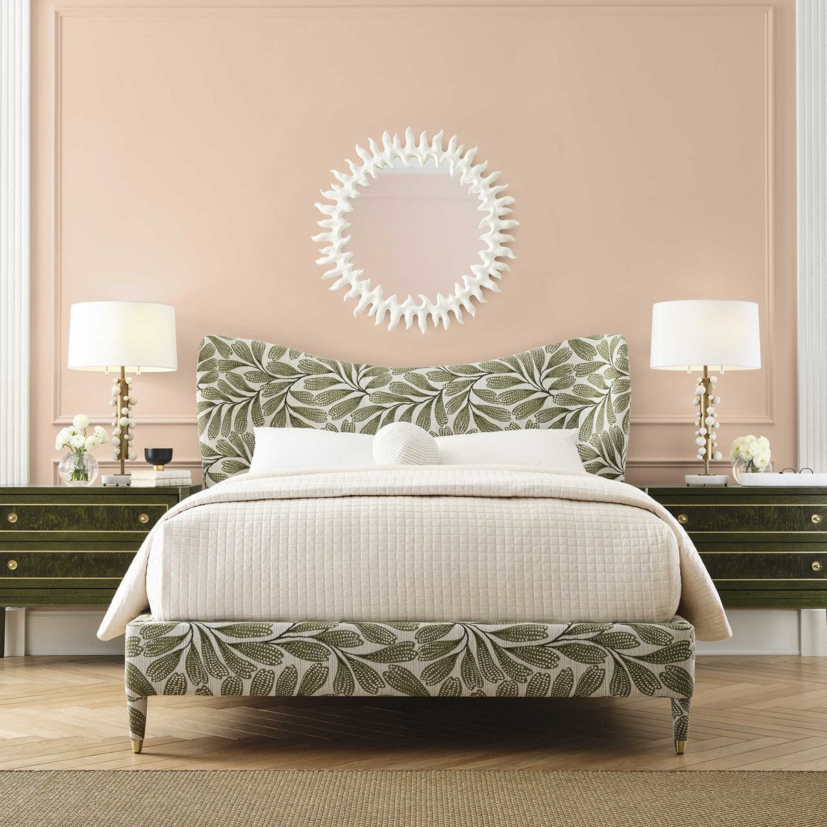 Lucan Bed, Queen - Hedge Green, 2 Cartons