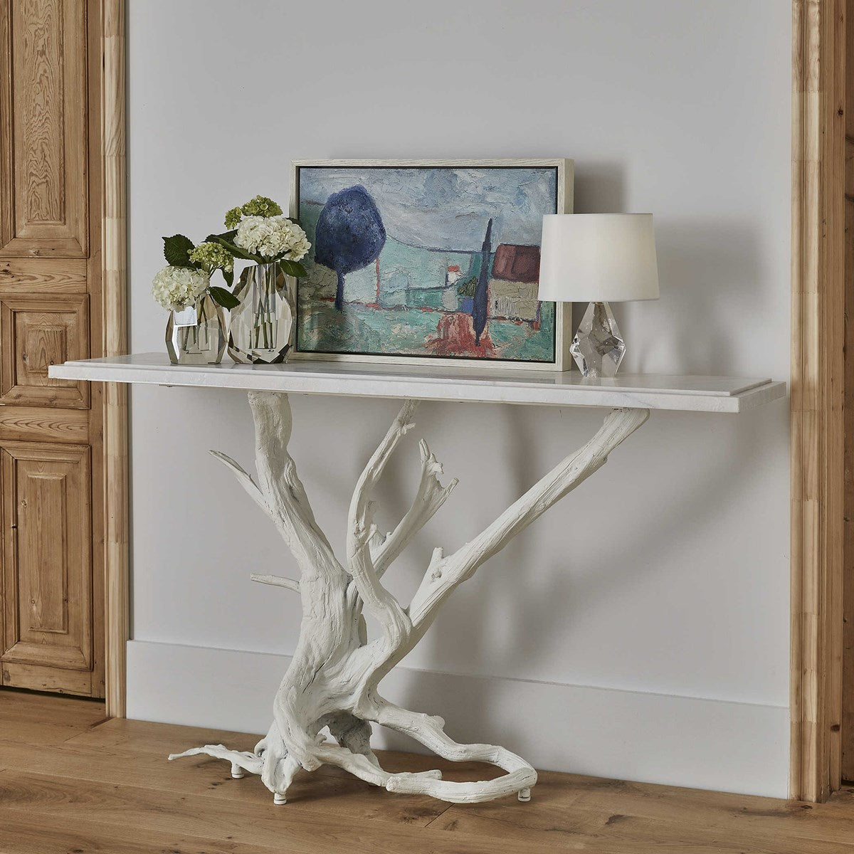 Dirk Sur Console Table - Matte White, 2 Cartons