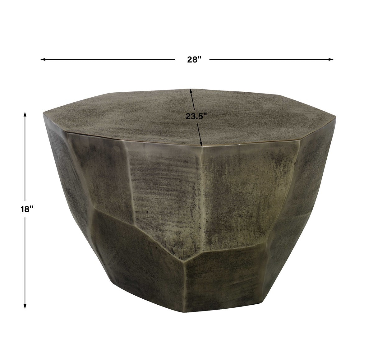 Lucian Coffee Table - Antiqued Nickel Medium