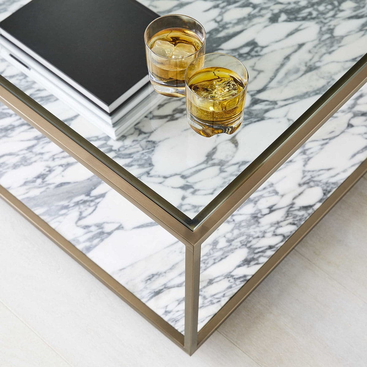 Imelda Coffee Table - Marble/Brass, 2 Cartons