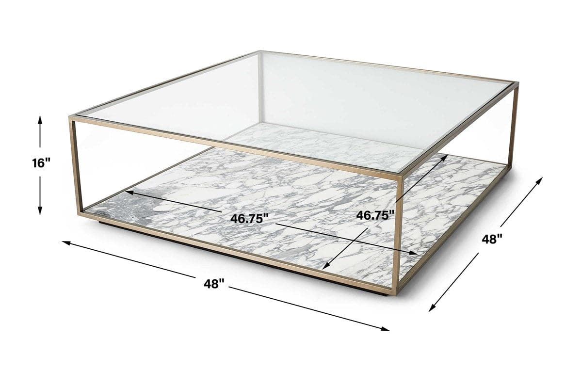 Imelda Coffee Table - Marble/Brass, 2 Cartons