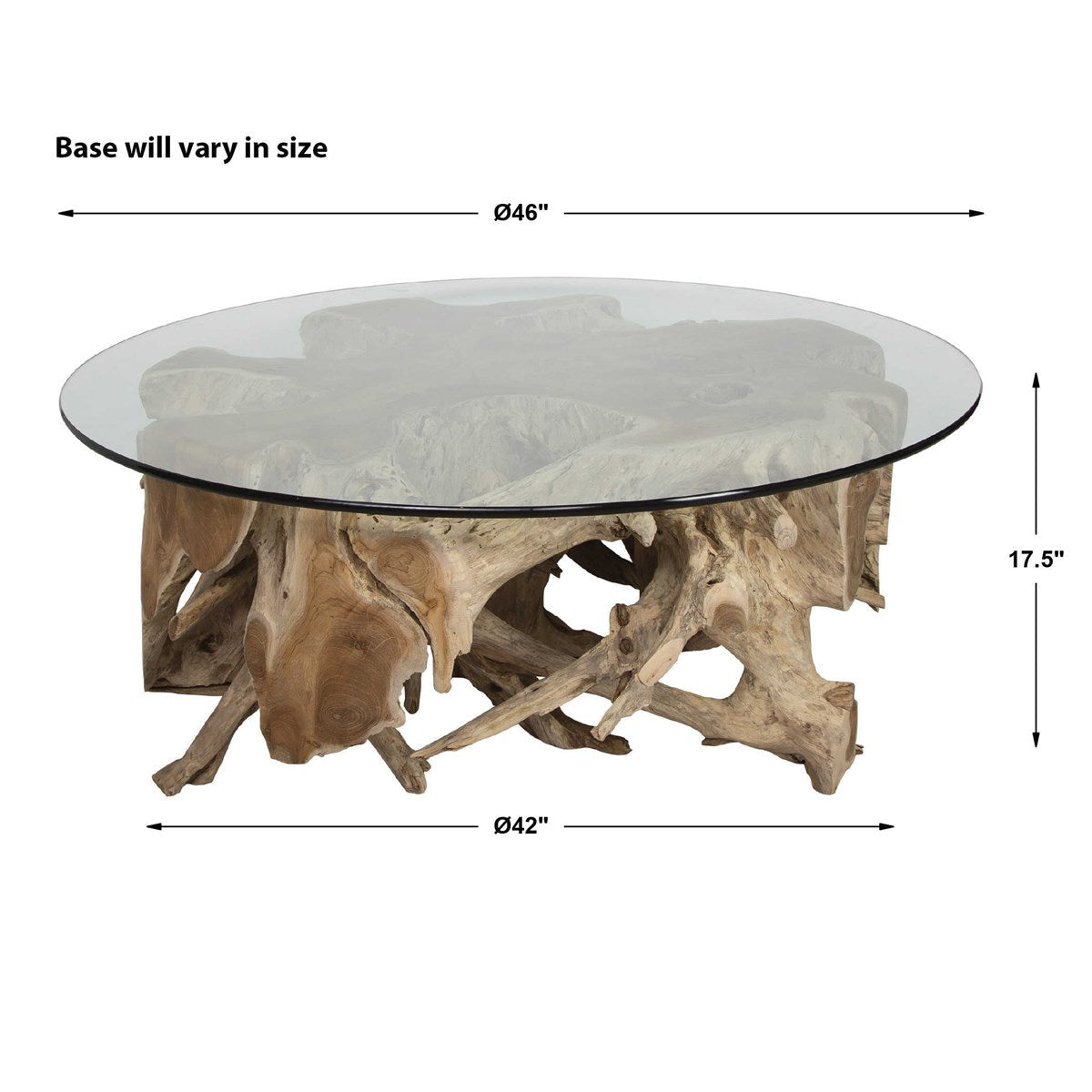 Rupert Coffee Table - Round, 46 Glass 2 CARTONS