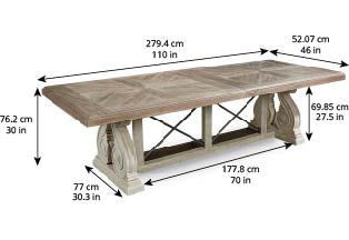 Arch Salvage Pearce Dining Table - White, Brown