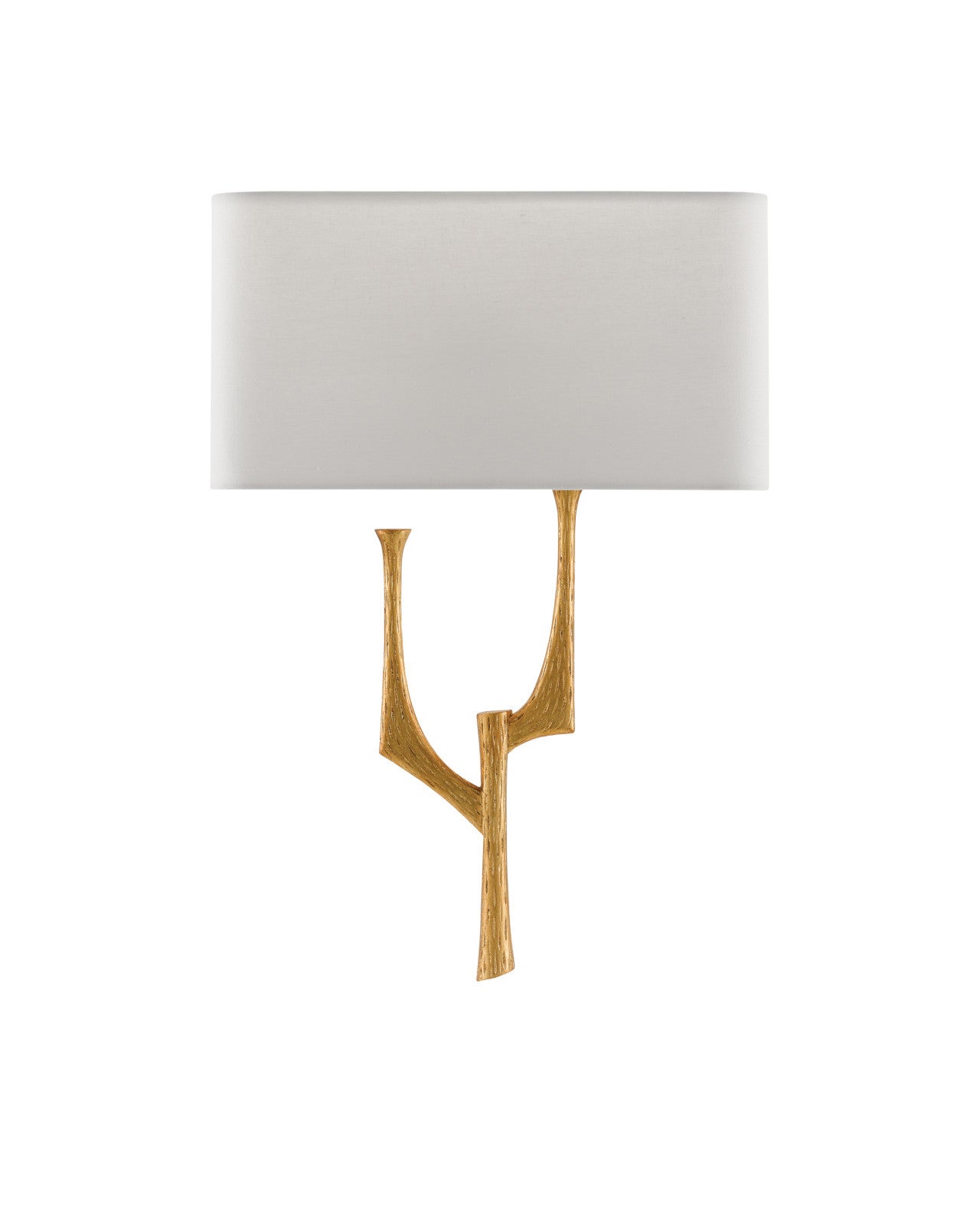 Bodnant Gold Wall Sconce, White Shade, Right