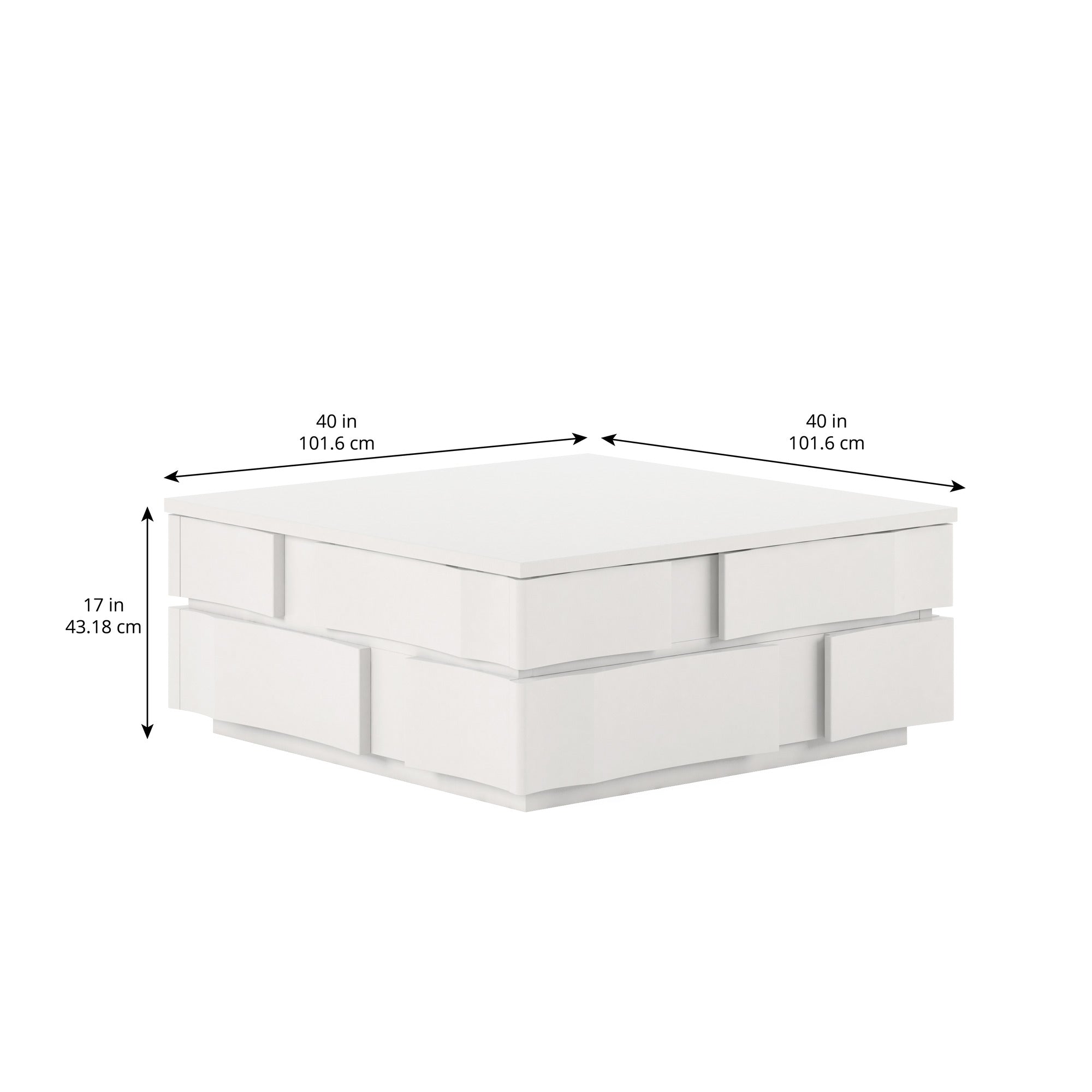 Portico Square Cocktail Table - White