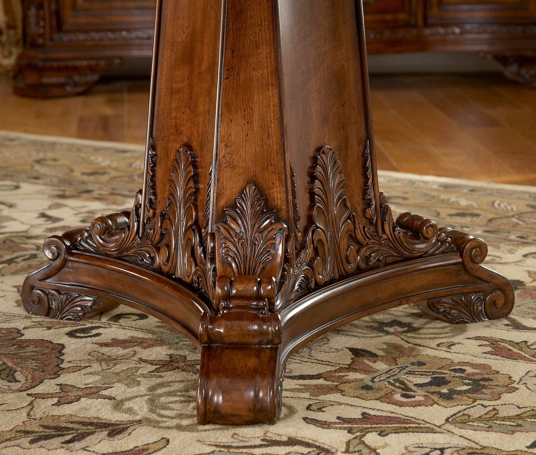 Old World Double Pedestal Dining Table - Brown