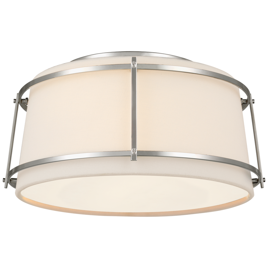 Callme Small Flush Mount-Visual Comfort-VISUAL-S 4685PN-L/FA-Flush MountsPolished Nickel/Linen Shade and Frosted Acrylic Diffuser-3-France and Son
