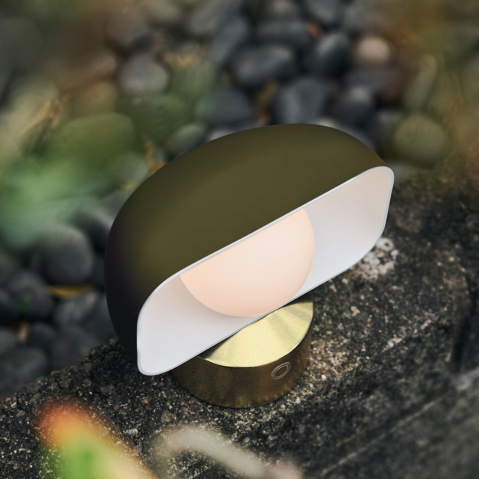 Hoodie Table / Wall Lamp-Seed Design-SEED-SLD-150DC-GN-Table LampsMatt Olive Green / Champagne Gold-5-France and Son