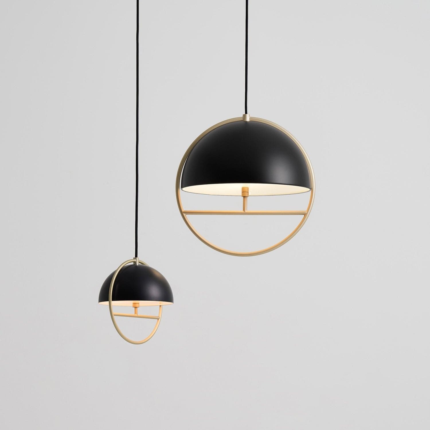 Huan Pendant-Seed Design-SEED-SG-226MP-BK-PendantsSmall-Matt Black / Champagne Gold-3-France and Son