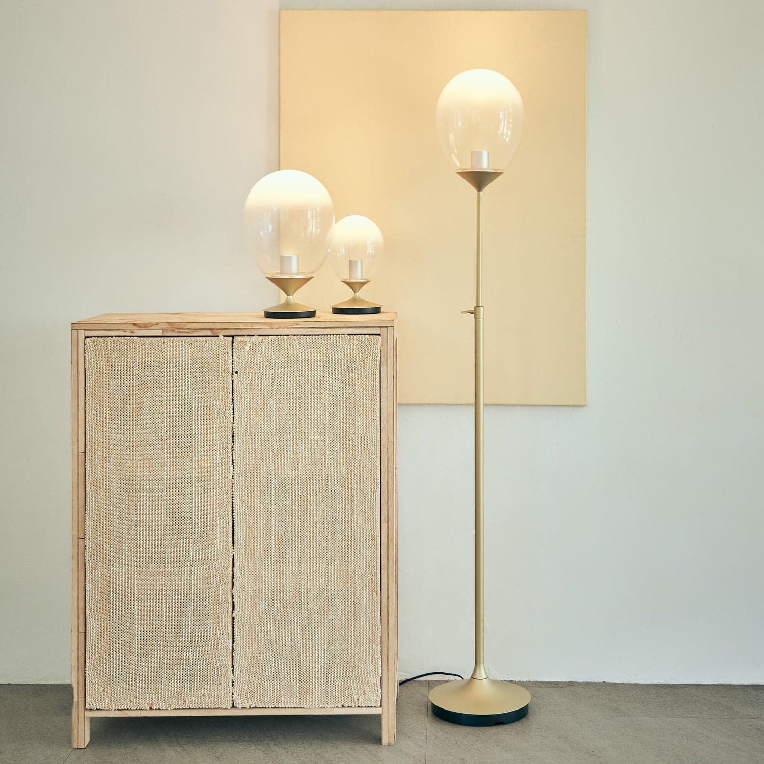 Mist LED Floor Lamp-Seed Design-SEED-SLD-8996TJ-GLD-Floor LampsChampagne Gold-2-France and Son