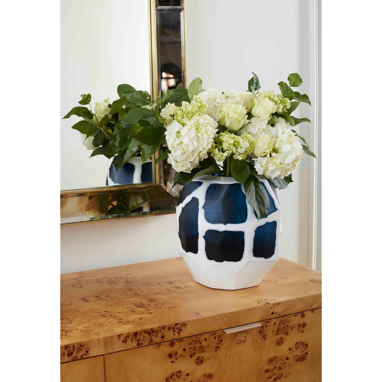 Sewale Medium Vase, Marine Blue & White