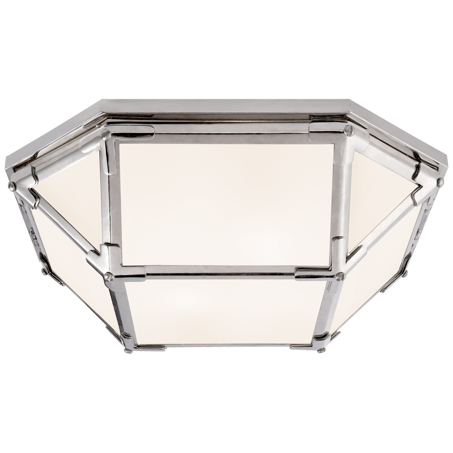 Momogi Flush Mount-Visual Comfort-VISUAL-SK 4008PN-WG-Flush MountsPolished Nickel-White Glass-6-France and Son