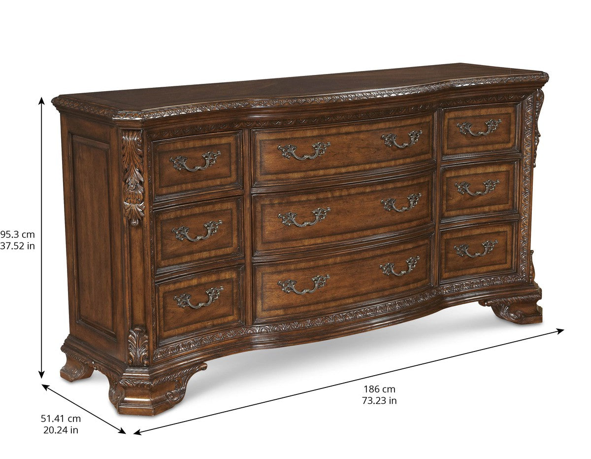 Old World Drawer Dresser - Brown