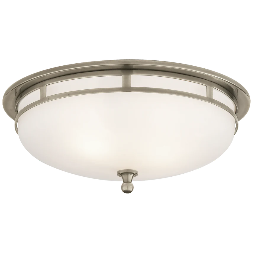 Oriana Flush Mount - Large-Visual Comfort-VISUAL-SS 4011AN-FG-Flush MountsAntique Nickel-Frosted Glass-1-France and Son