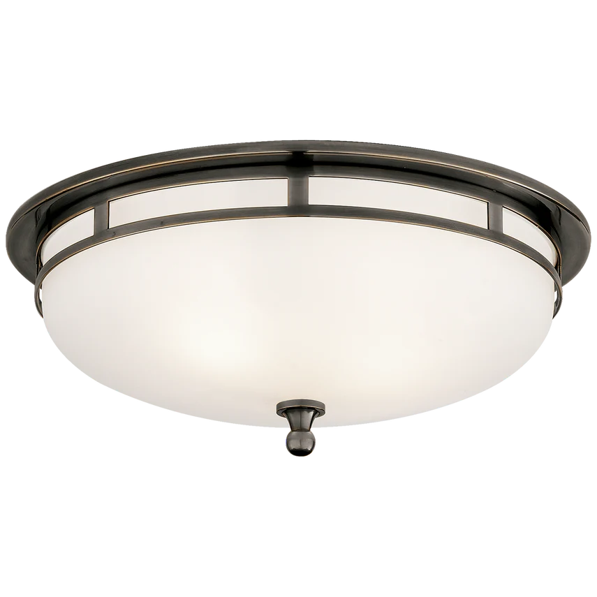 Oriana Flush Mount - Large-Visual Comfort-VISUAL-SS 4011BZ-FG-Flush MountsBronze-Frosted Glass-2-France and Son