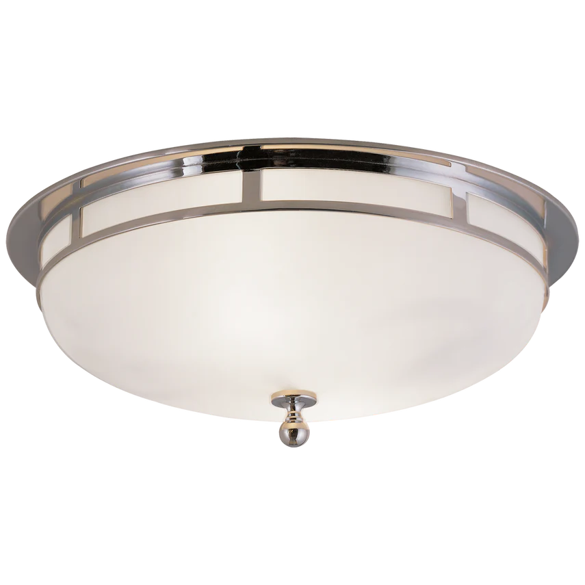 Oriana Flush Mount - Large-Visual Comfort-VISUAL-SS 4011CH-FG-Flush MountsChrome-Frosted Glass-3-France and Son