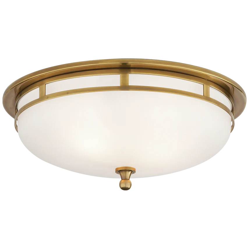 Oriana Flush Mount - Large-Visual Comfort-VISUAL-SS 4011HAB-FG-Flush MountsHand-Rubbed Antique Brass-Frosted Glass-4-France and Son