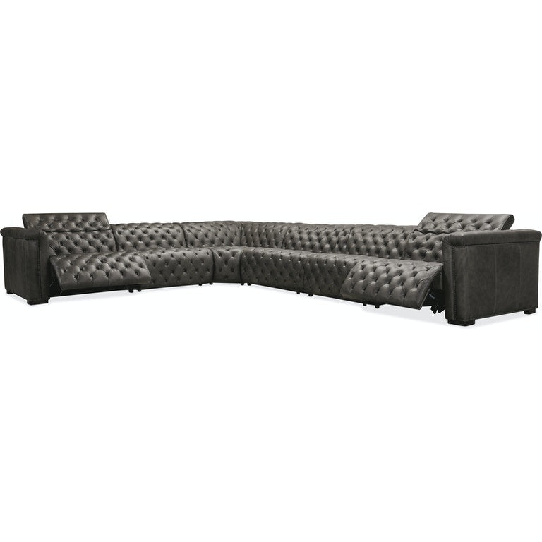 Savion Grandier 6-Piece Power HR Sectional w/3 Power Recline-Hooker-HOOKER-SS434-G6PS-096-SofasBlack-2-France and Son