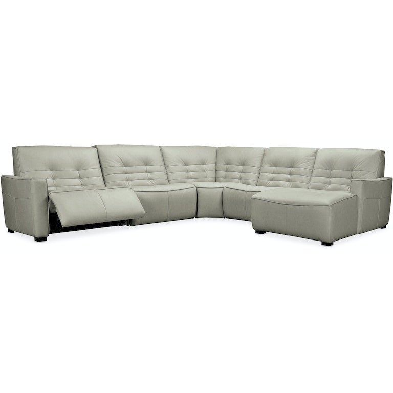 Reaux 5 - Piece Chaise Sectional With 2 Power Recliners-Hooker-HOOKER-SS555-G5RC-095-SectionalsRAF-1-France and Son