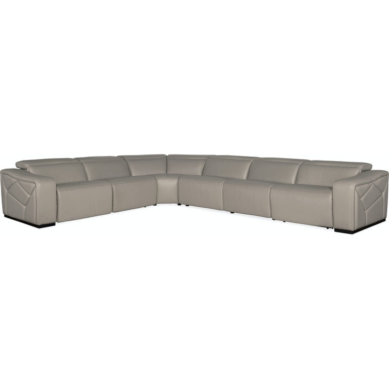 Opal Sectional With Power Recliners & Power Headrest-Hooker-HOOKER-SS602-G6PS-091-Sectionals6 Piece Sectional w/3 Power Recline&Power Headrest-1-France and Son