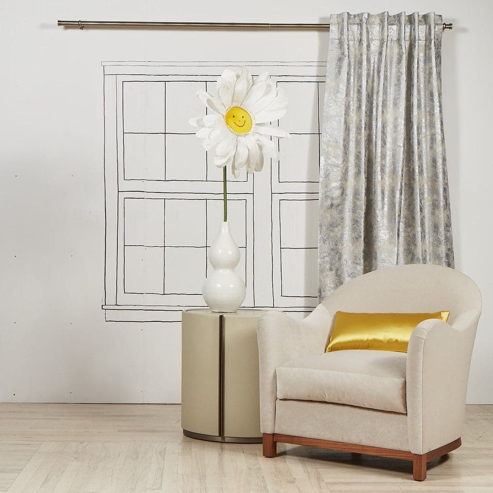 Terrazzo Curtain Panel-Ann Gish-ANNGISH-YCUTE108-SIL-Window Treatments-2-France and Son