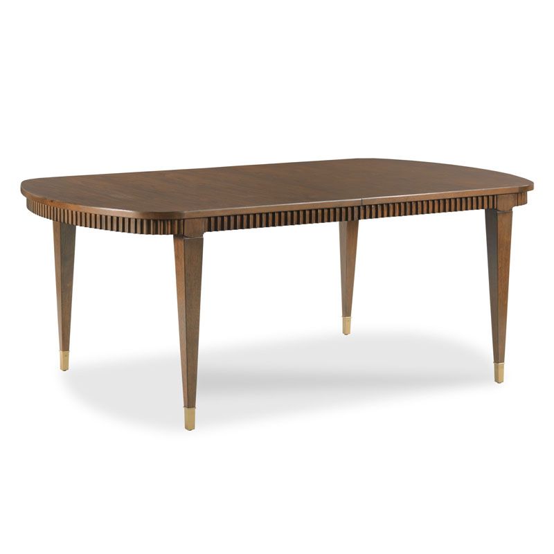 Alternate view of Sophia Dining Table in medium walnut brown and warm brown.